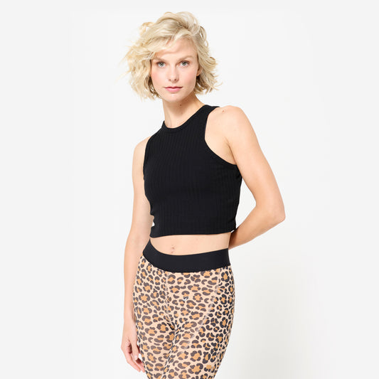 Women's Cropped Tank Top - Ultra Black