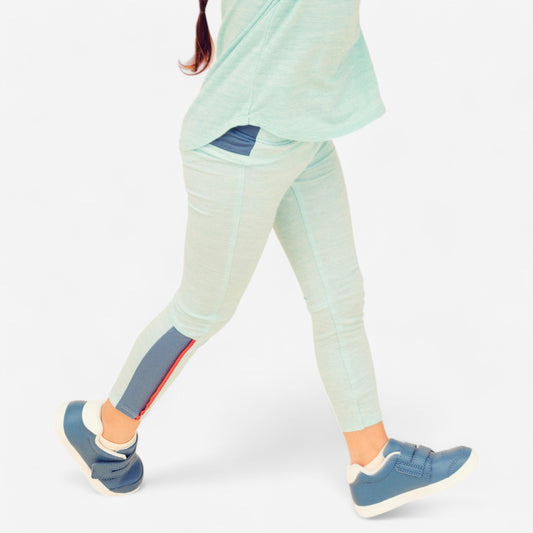 Kids' Adjustable Breathable Leggings 500 - Turquoise