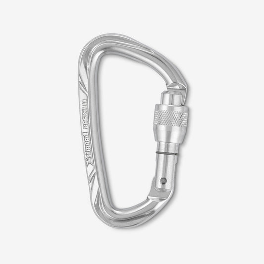 CLIMBING AND MOUNTAINEERING SCREWGATE CARABINER - ROCKY M POLISHED