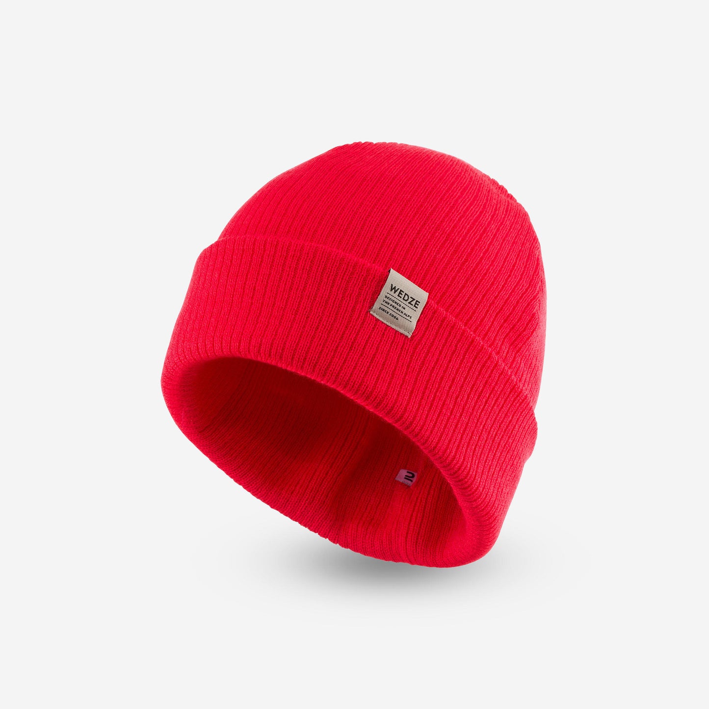 ADULT SKI HAT - FISHERMAN - BRIGHT RED