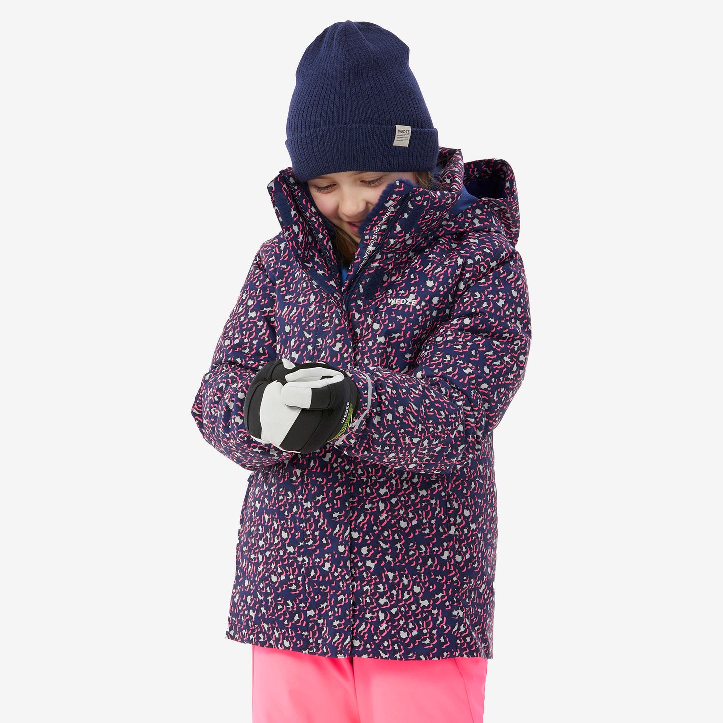 Kids' Warm and Waterproof Ski Jacket 500 - Leopard Print
