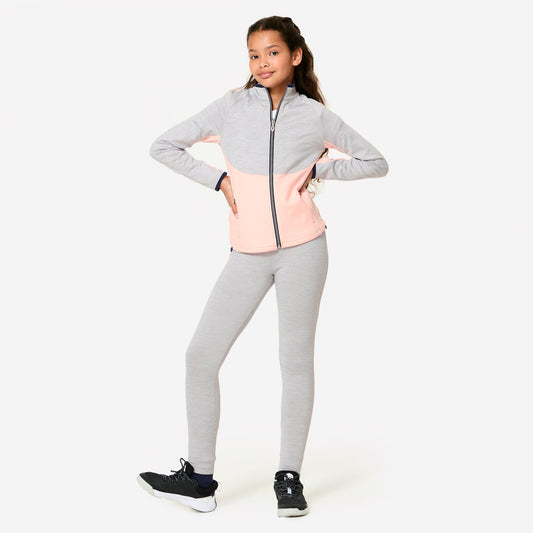 Kids' Breathable Tracksuit - Grey/Pastel Pink