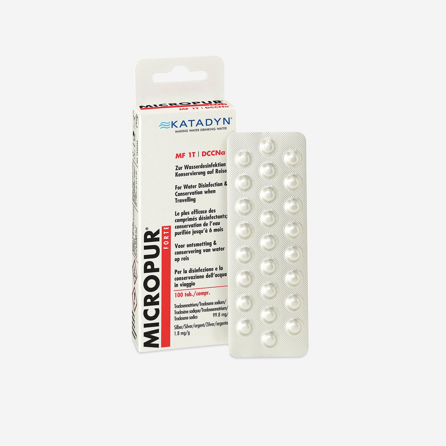 Micropur Forte Water Purifying Trekking/Hiking/Bivouacking Tablets x100