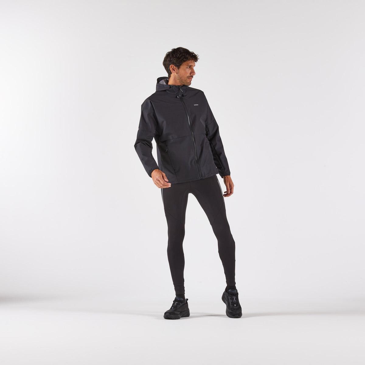 JACKET RAIN RUN 100 M BLACK N07A