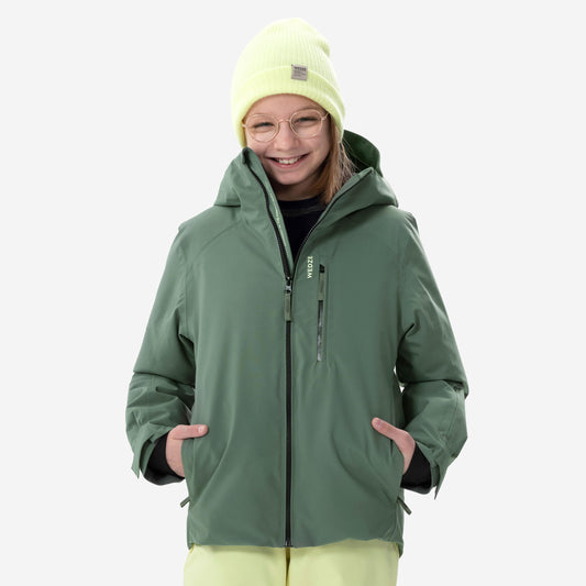 Kids' warm and waterproof ski jacket, 6-14 years 550 - Khaki