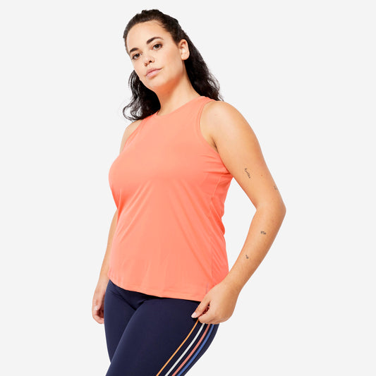 Women's Straight-Cut Fitness Tank Top - Pastel Coral Orange