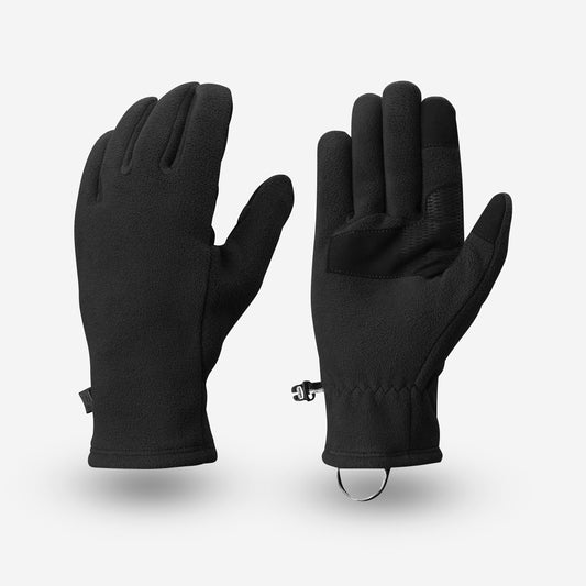 Adult mountain trekking fleece gloves - MT500 Black