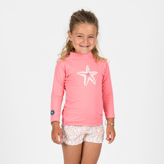 Baby / Kids' swim shorts - flower print white pink