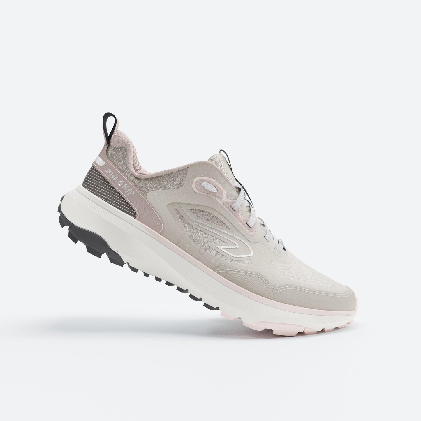 Women's running and trail running shoes, Kiprun JF190 Grip - Beige/Pink
