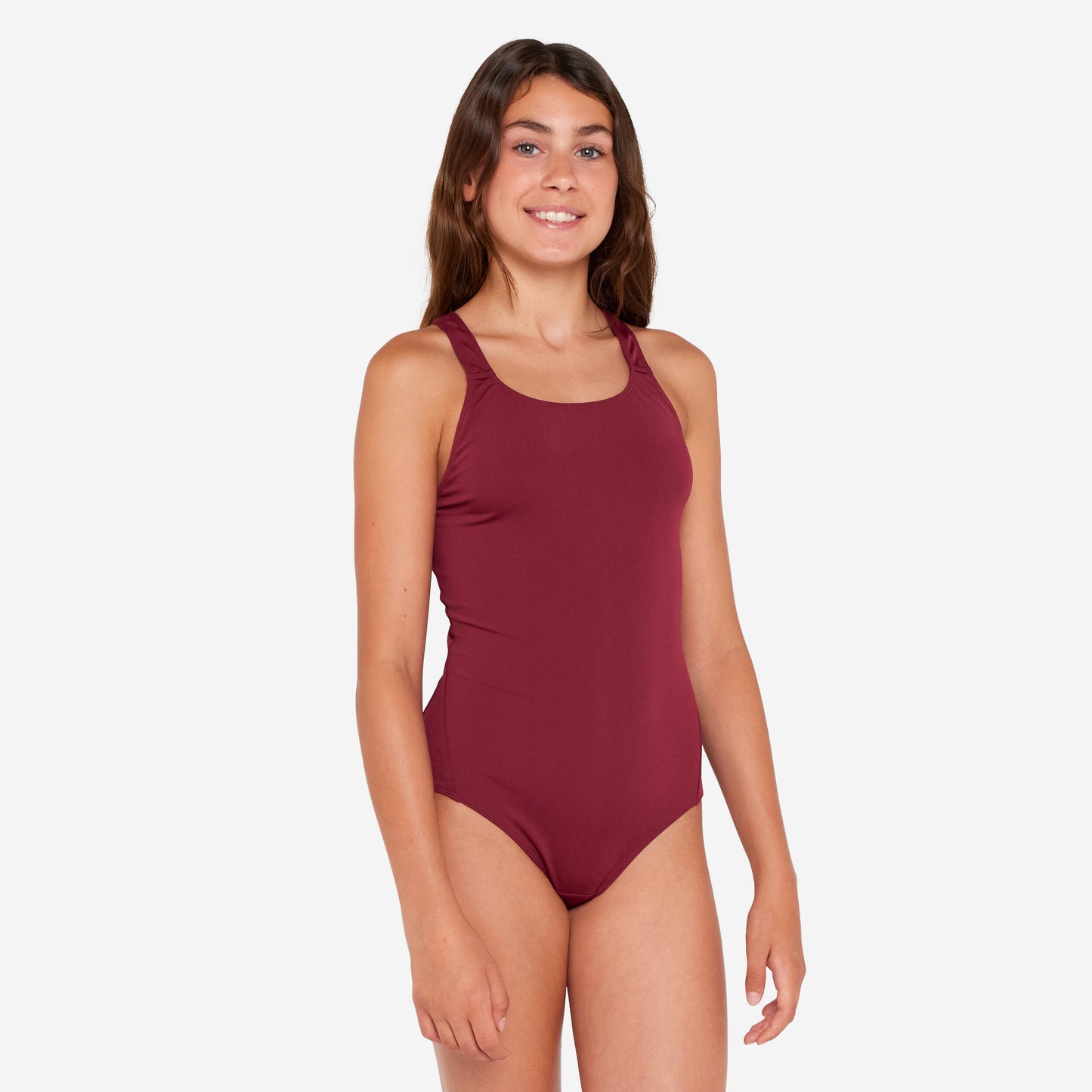 Girls' swimming 1-piece swimsuit - 100 Vera purple