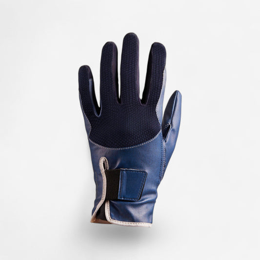 560 Kids' Horse Riding Gloves - Navy/Blue