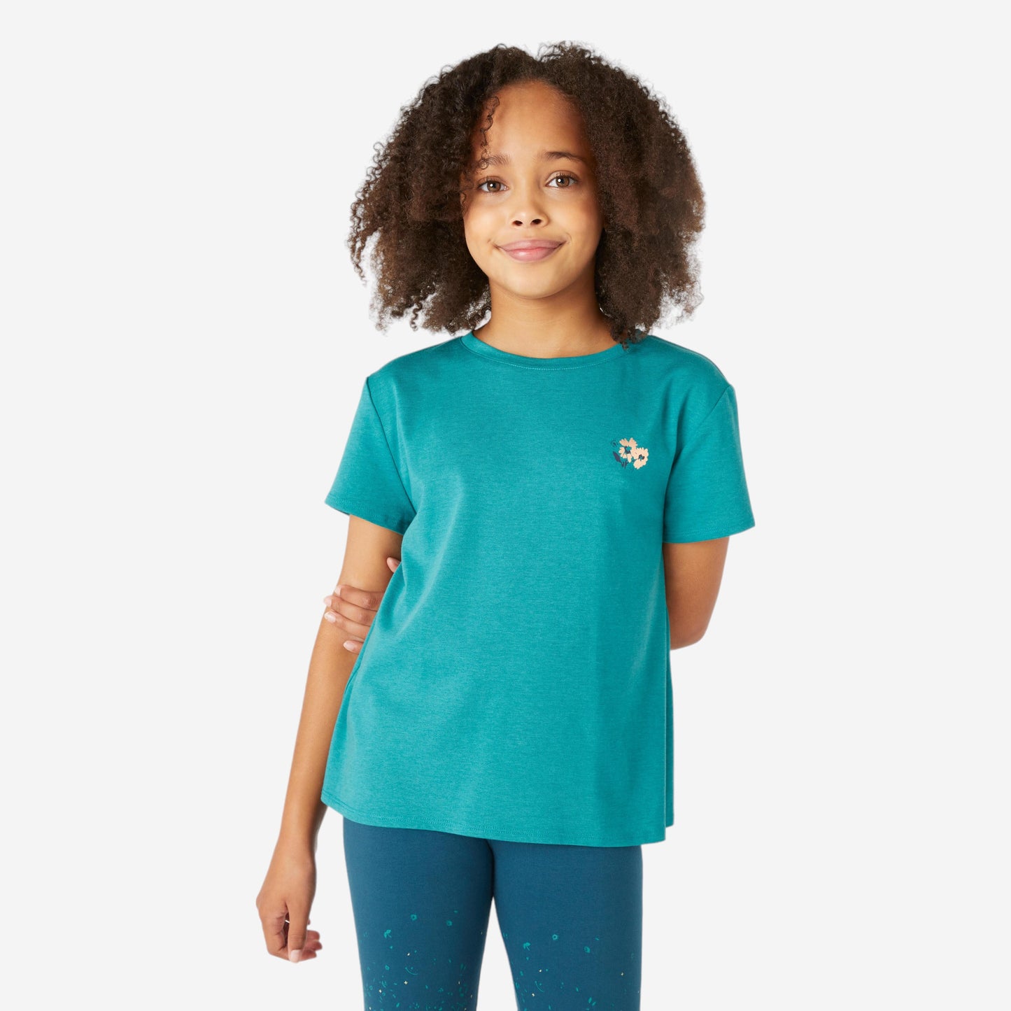 Girls' Cotton T-Shirt 500 - Green