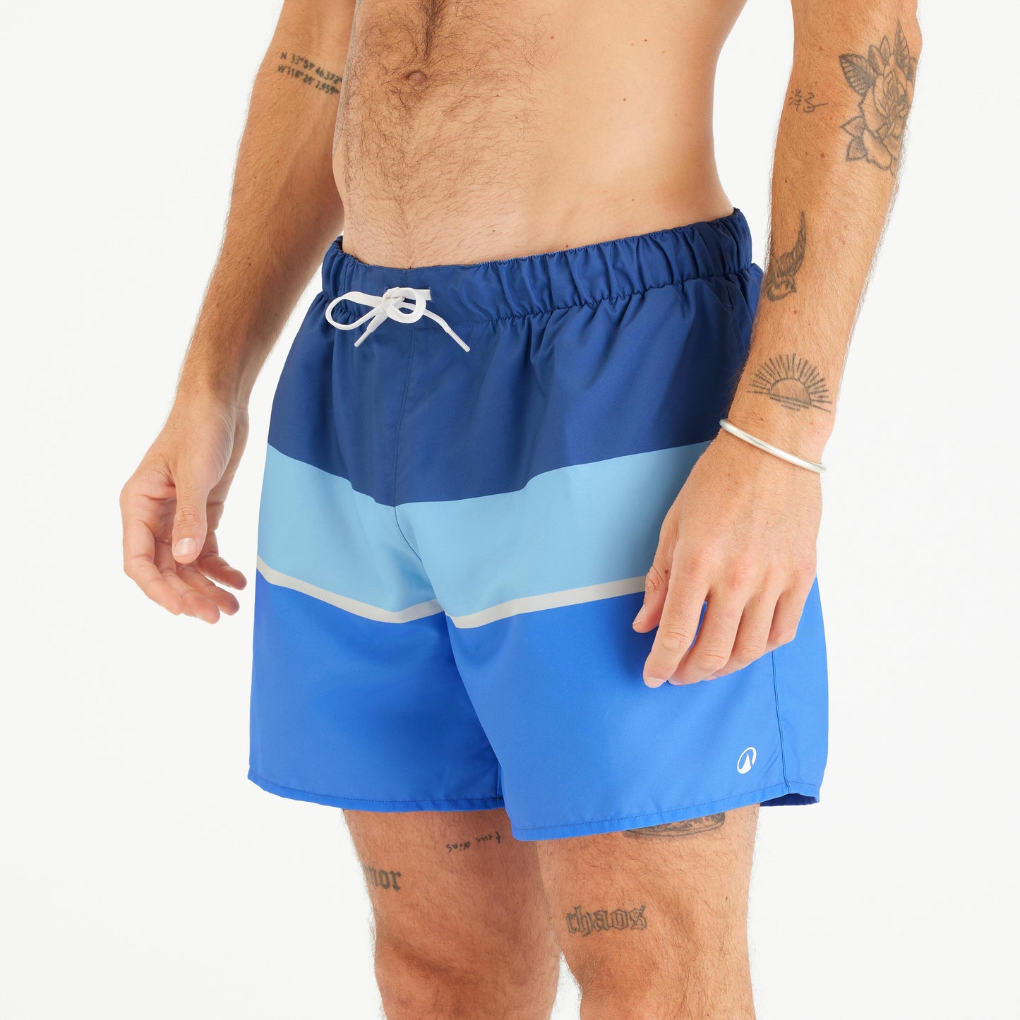 Men's Swim Shorts Surf 100 15" Short - Strippy Blue