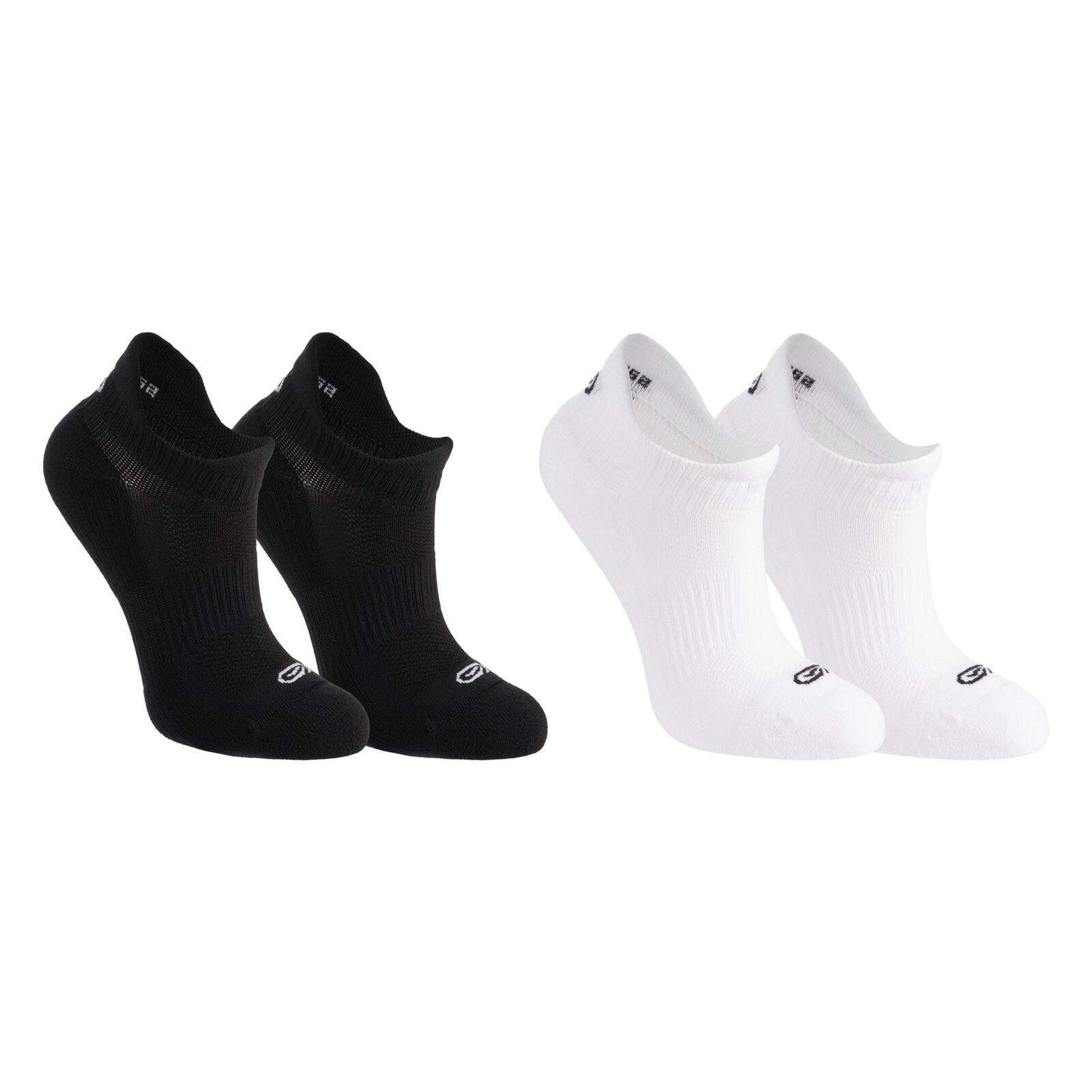 KIPRUN 500 INV kids comfort running socks 2-pack - black and white