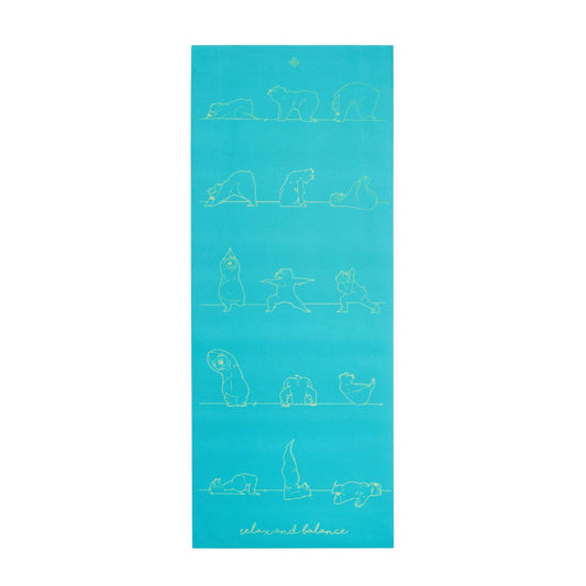 SOFT YOGA MAT LIGHT 5MM BEAR Blue