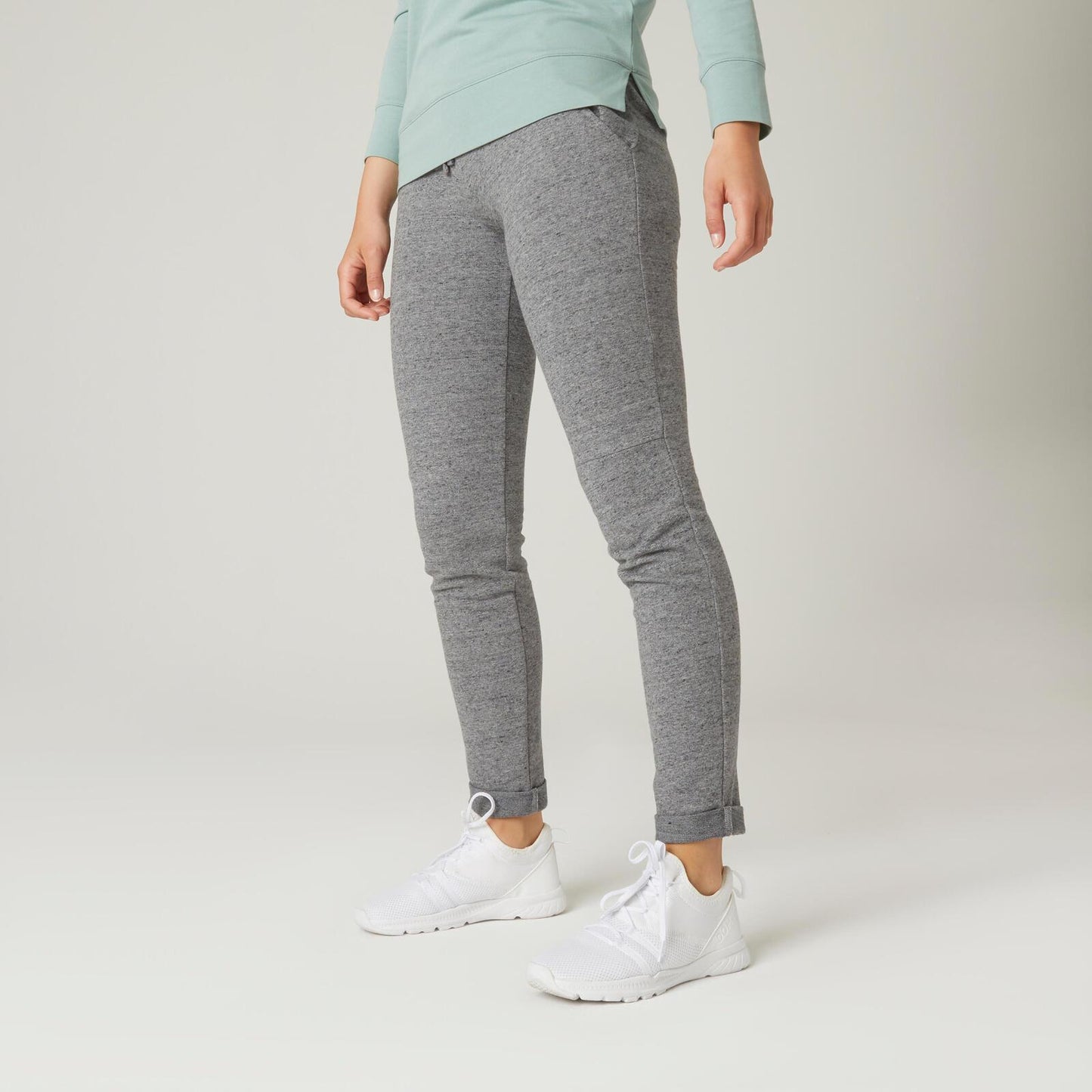 Trousers 500 slim Gym grey