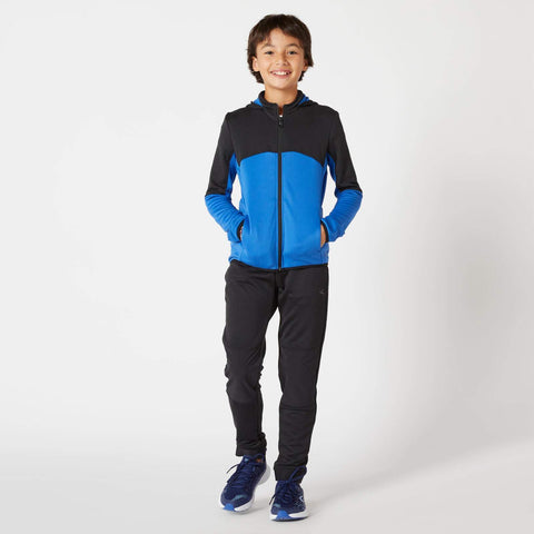 TRACKSUIT S500 BOY BLACK AND BLUE