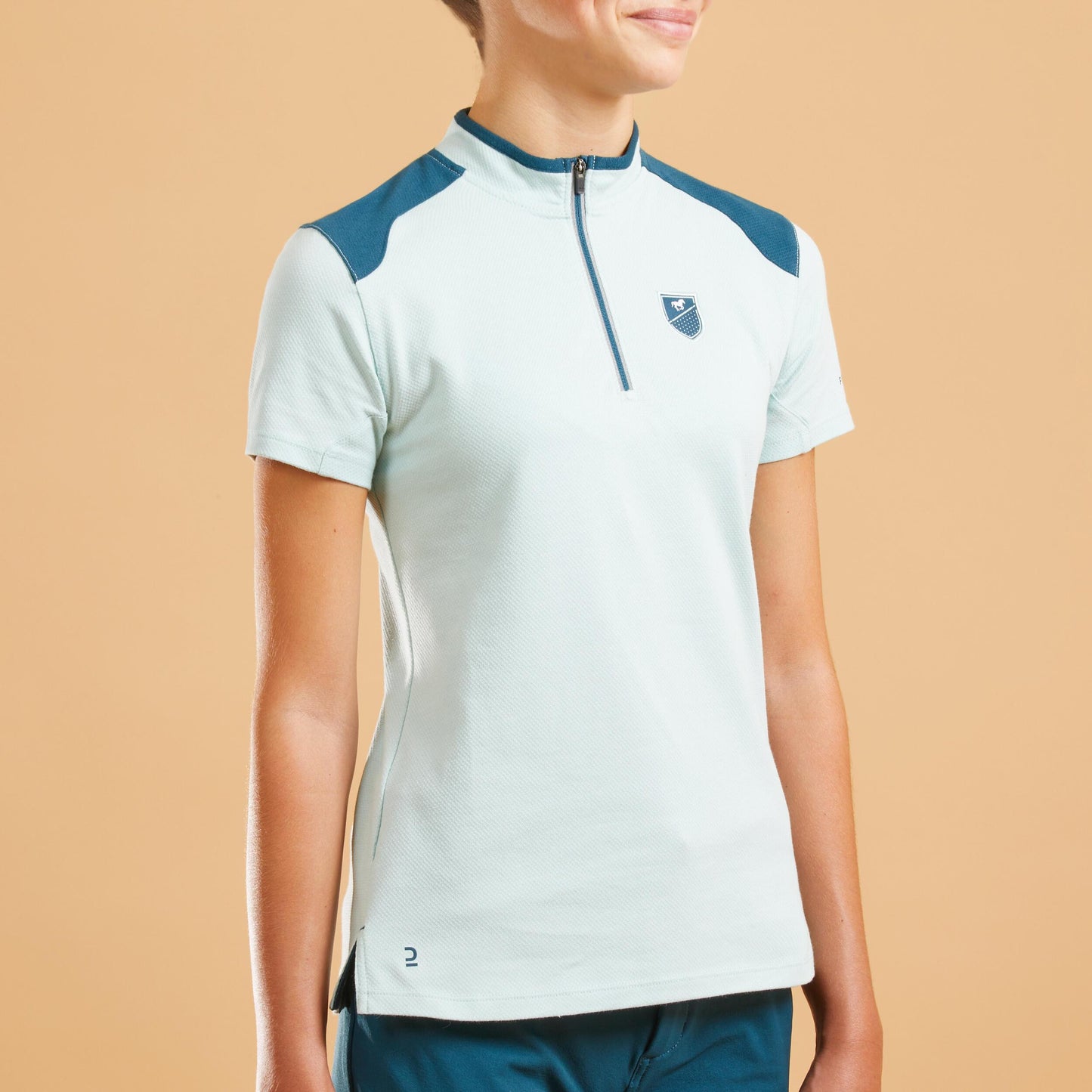 Women's Horse Riding Short-Sleeved Polo Shirt 500 -Green