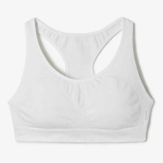 First sport crop top moderate support - WHITE