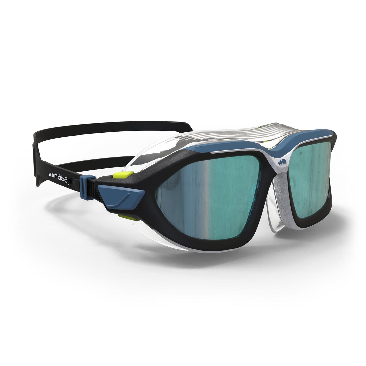 Swimming mask Active - Mirrored lenses - Size large - Black blue
