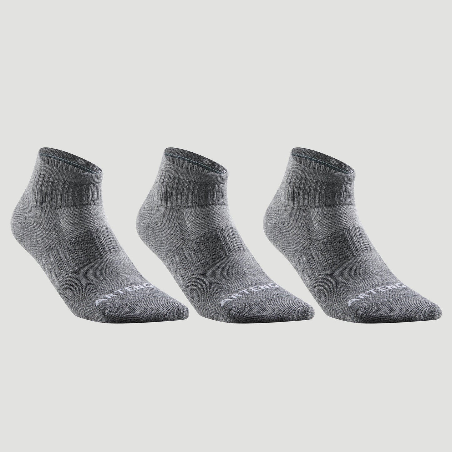 Mid-High Tennis Socks Tri-Pack RS 500 - Grey