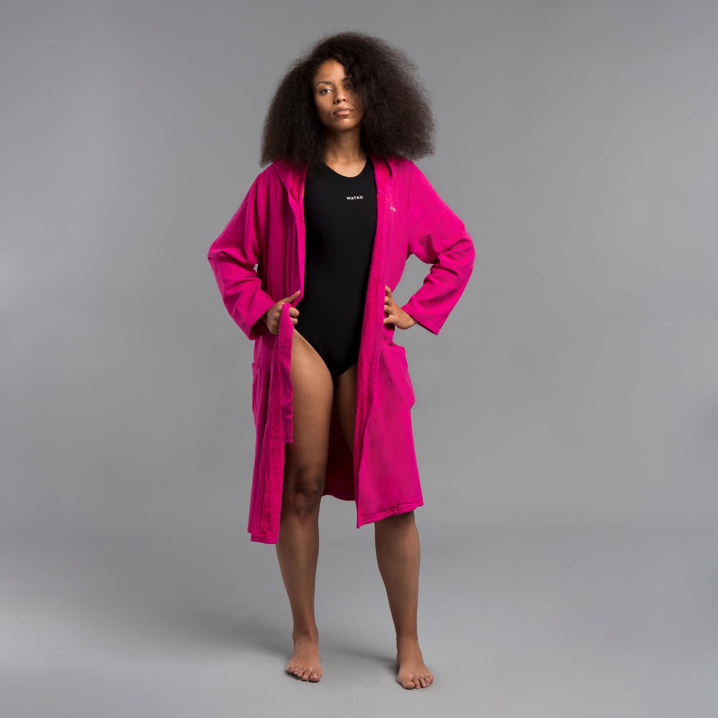 BATHROBE 500 COTTON WOMAN PINK