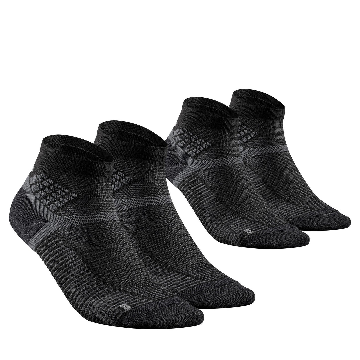 Adult mid-height hiking socks (2 pairs) Hike 500 - Black