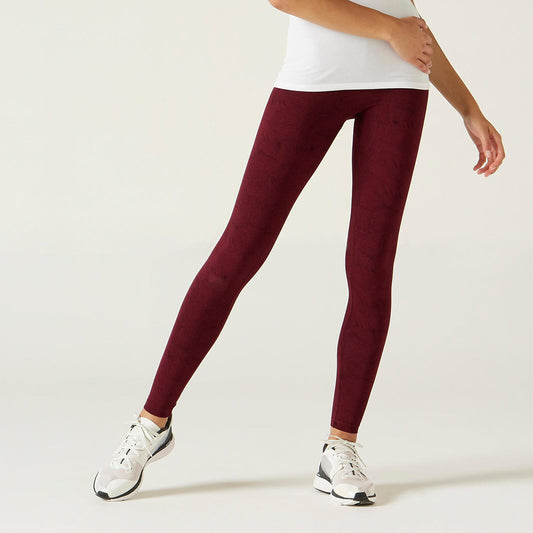 Legging FIT+ 500 slim Pilates raisinblak