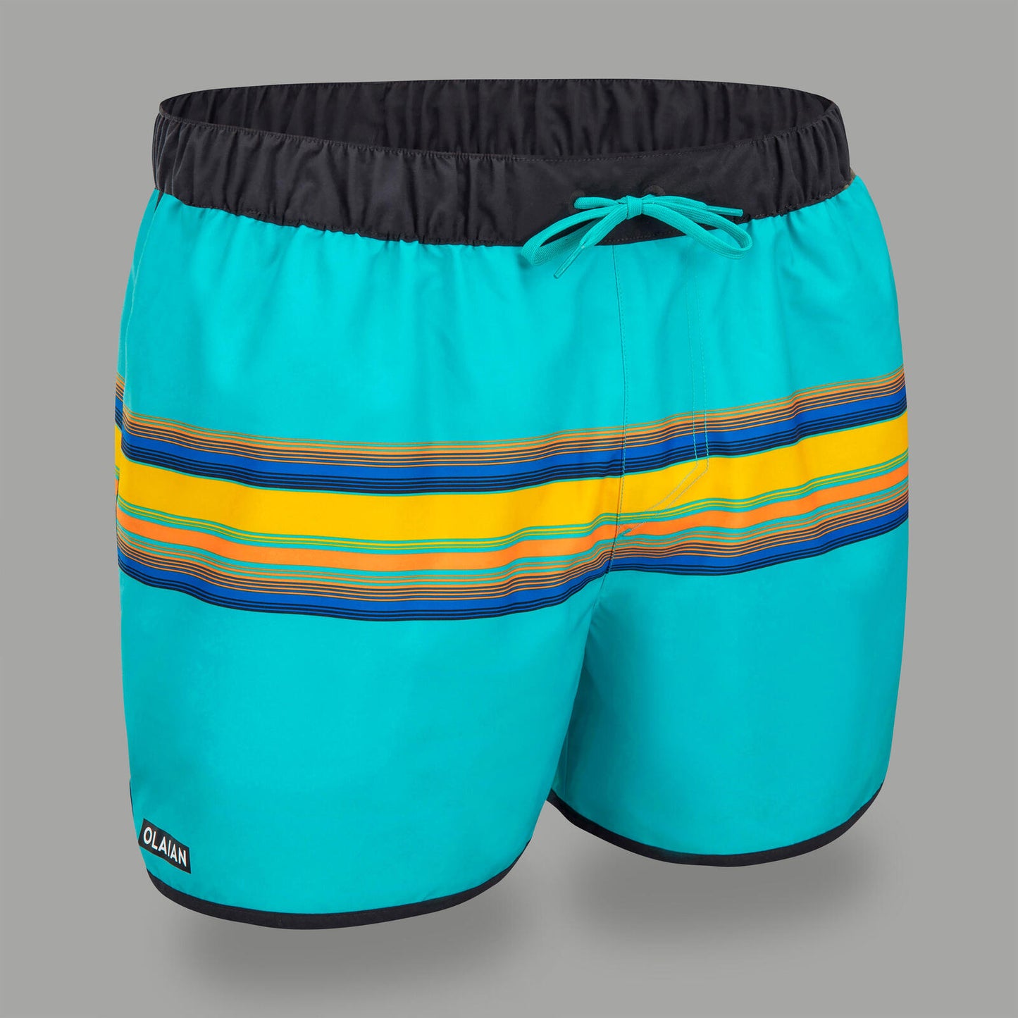 Surfing Short Boardshorts 100 - SUNSTRIPE GREEN