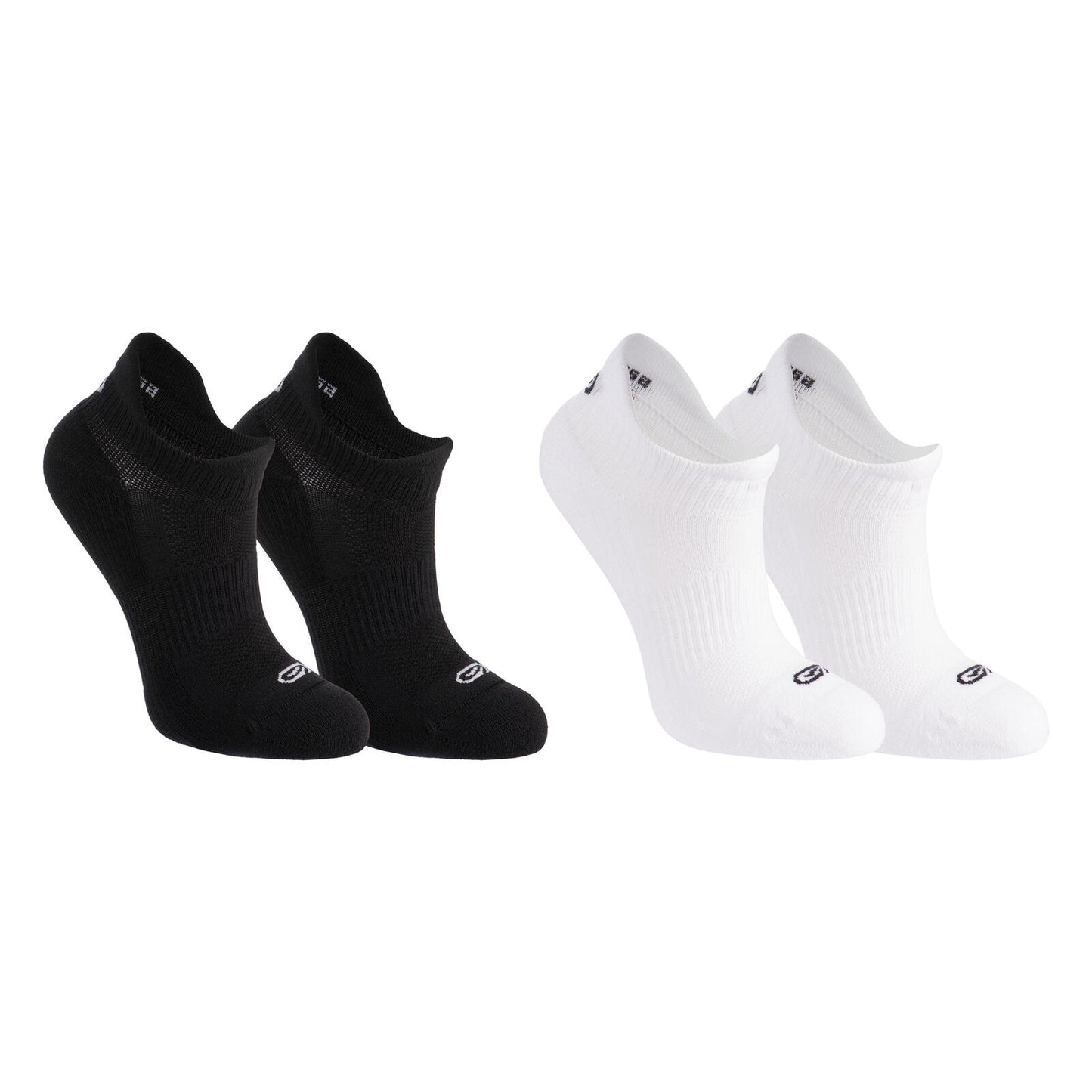KIPRUN 500 INV kids comfort running socks 2-pack - black and white