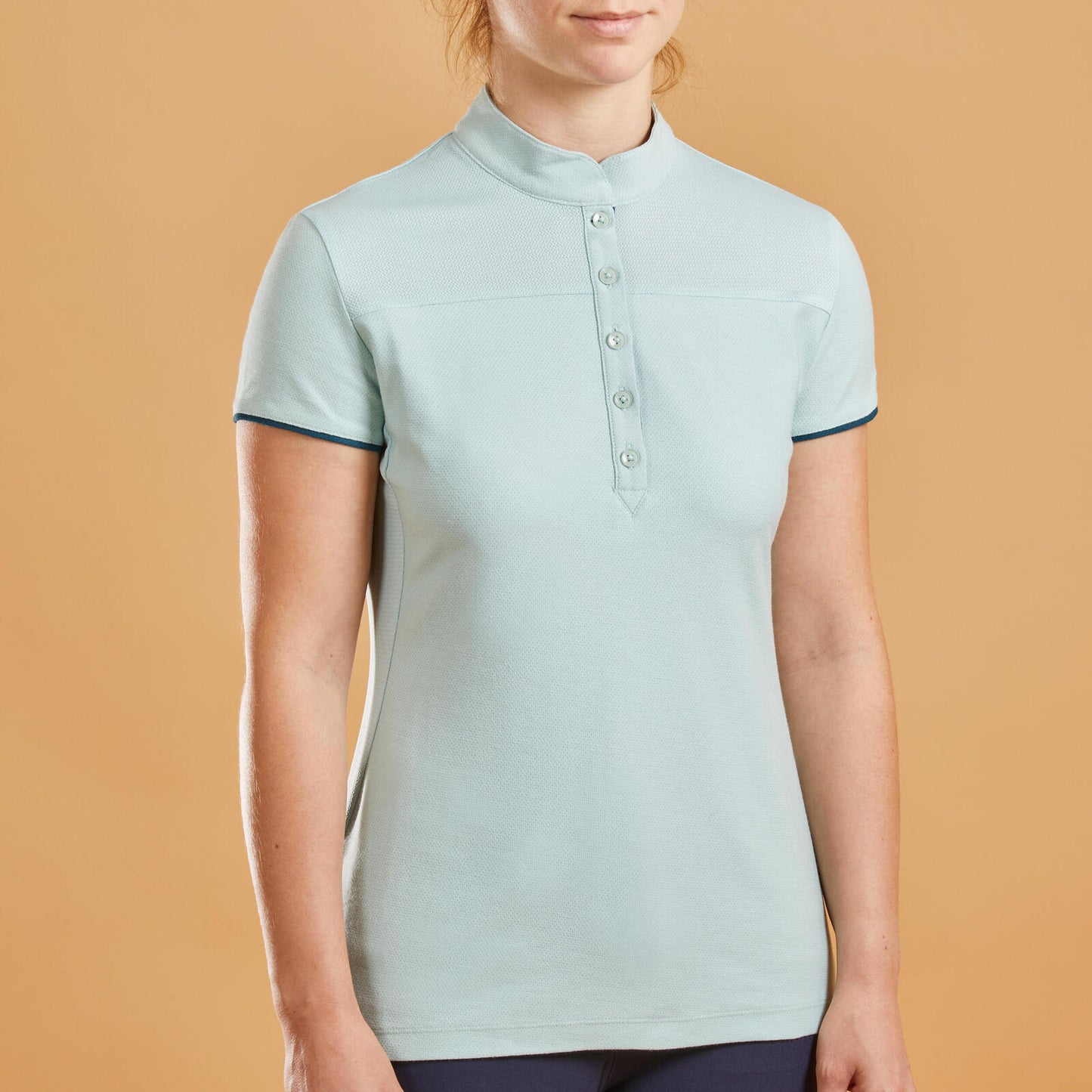 Women's Horse Riding Short-Sleeved Polo Shirt 500 -Green