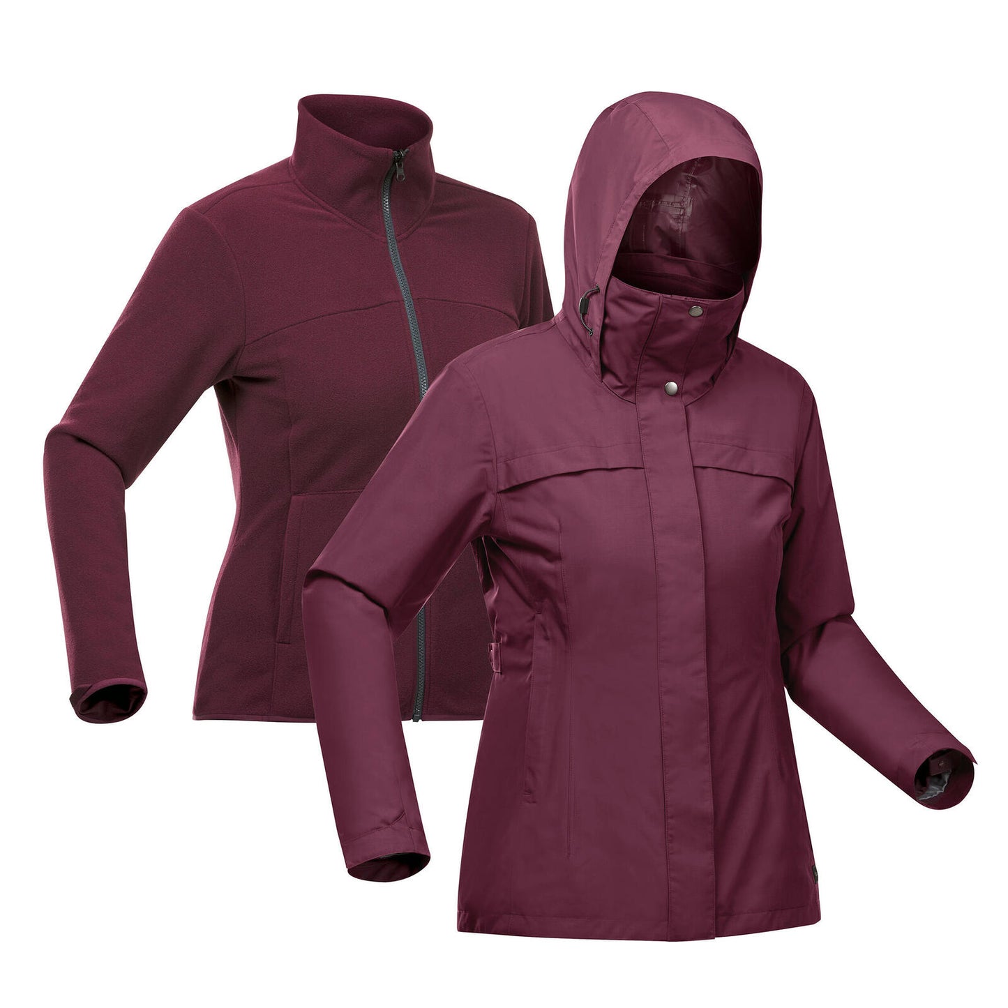 TRAVEL 100 3in1 JACKET W BURGUNDY