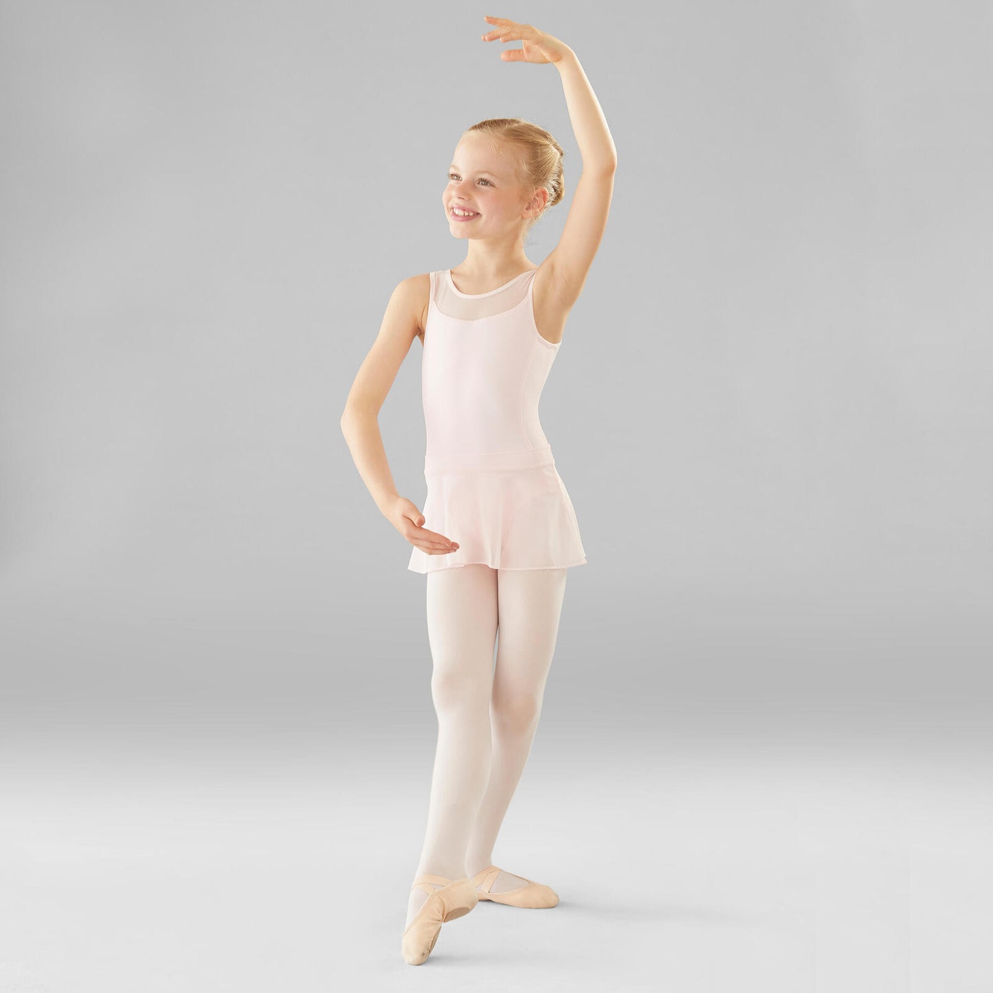 Starever Girls' Mixed Media Ballet Leotard - Light Pink - 8 years