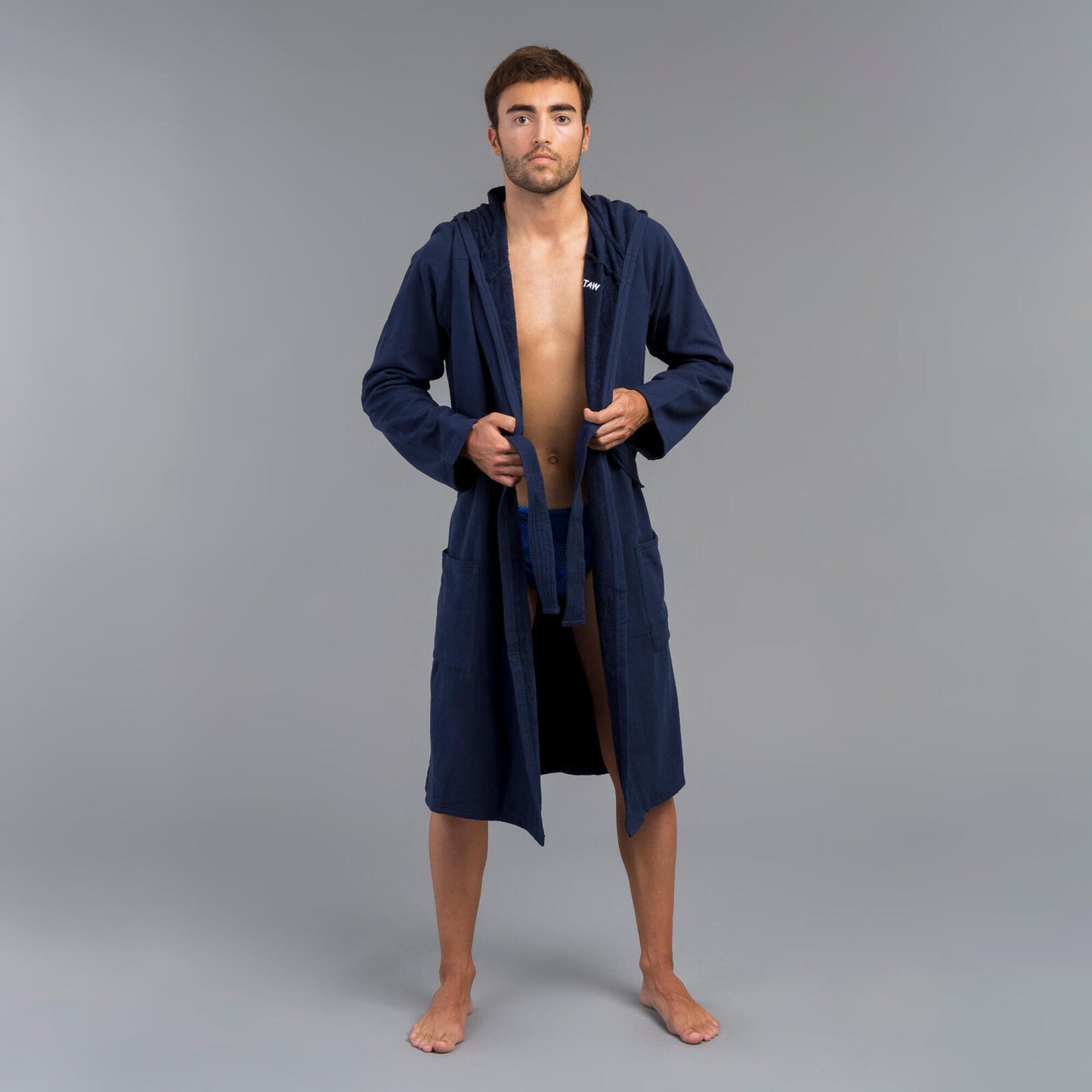 BATHROBE 500 COTTON MAN DARK BLUE**