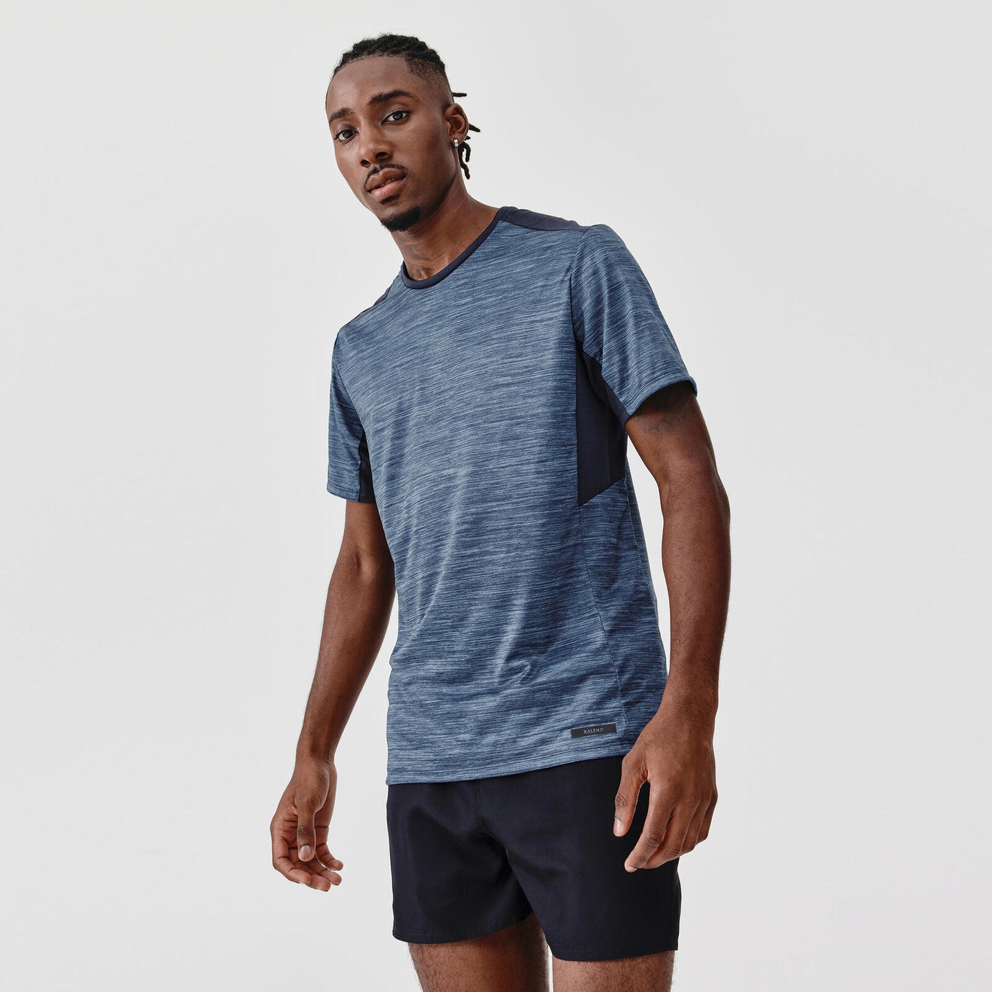 TSHIRT RUN DRY+ M blue heather