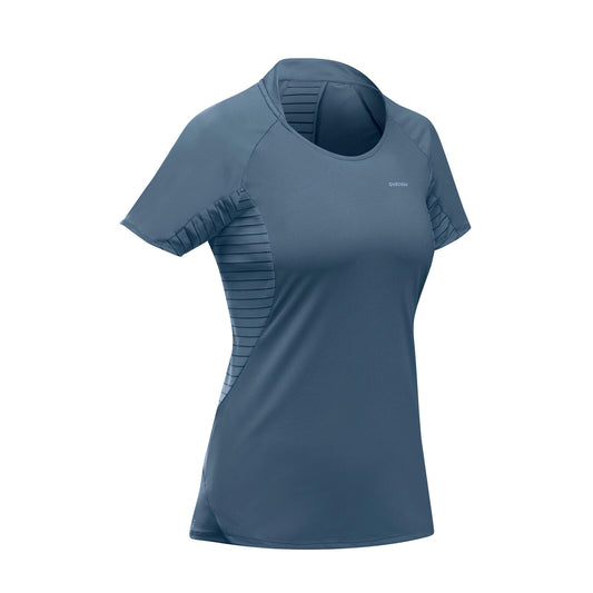 T-SHIRT MH500 BLUE GREY WOMEN