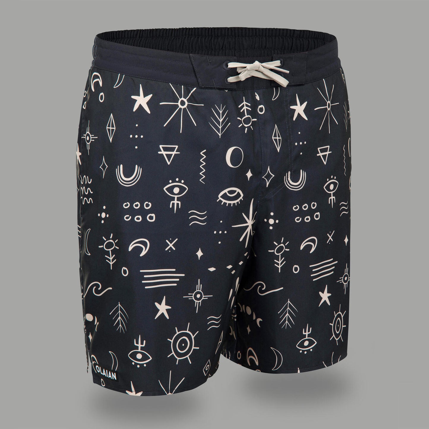 Surfing Long Boardshorts 100 - SYMBOL BLACK
