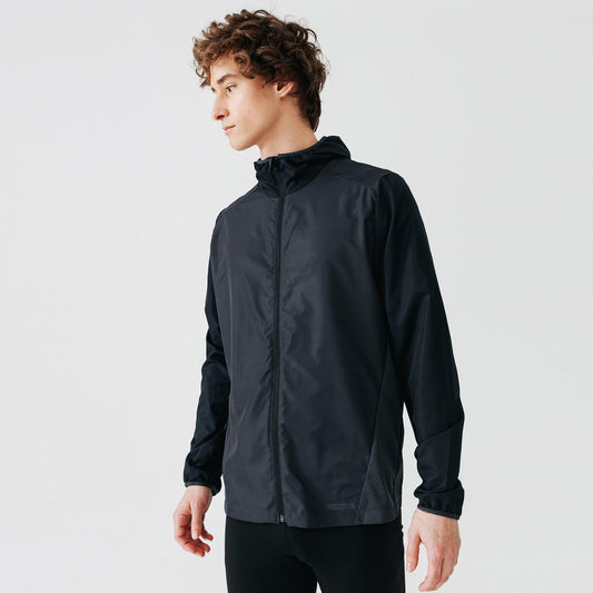 JACKET RUN WIND HOOD M black