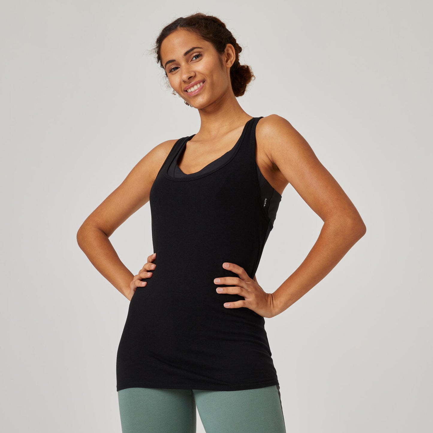Women's Slim-Fit Fitness Crew-Neck Tank Top - Ultra Black