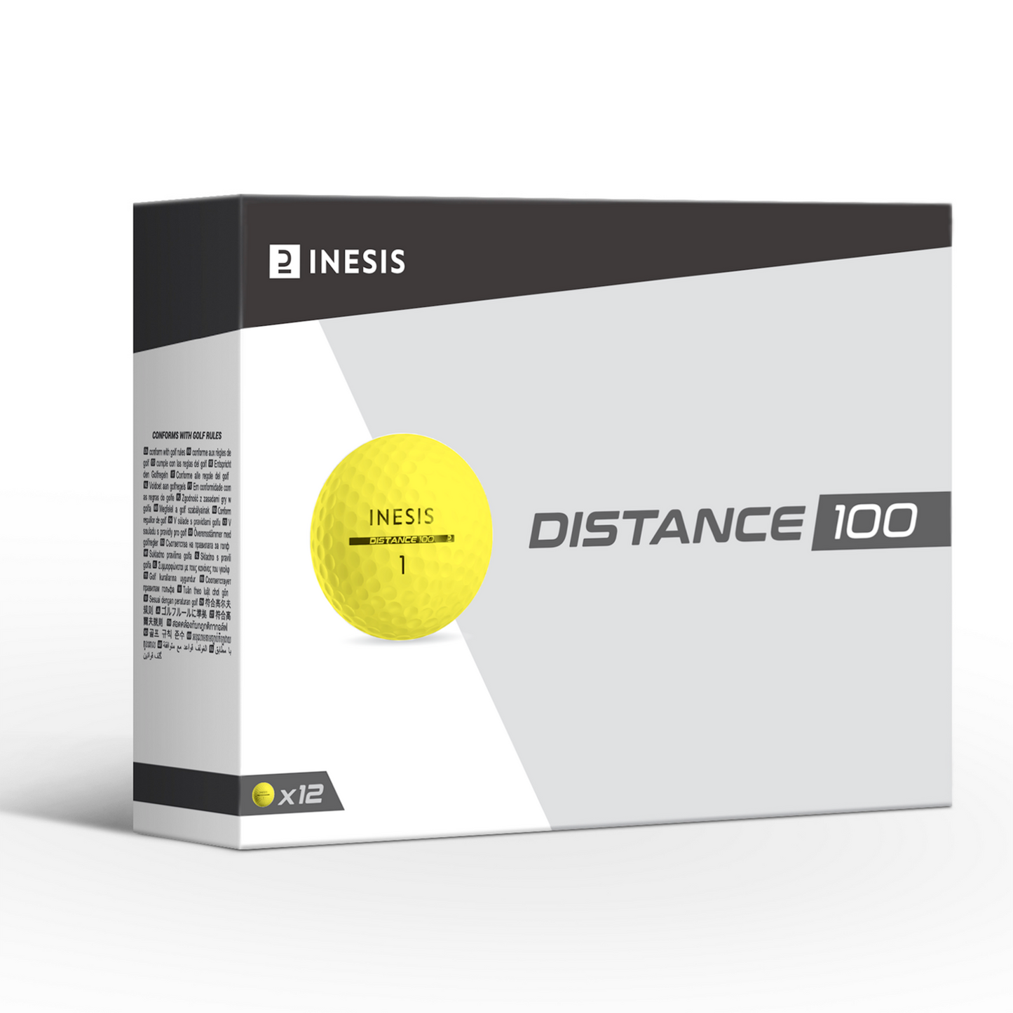 DISTANCE 100 GOLF BALL X12 YELLOW